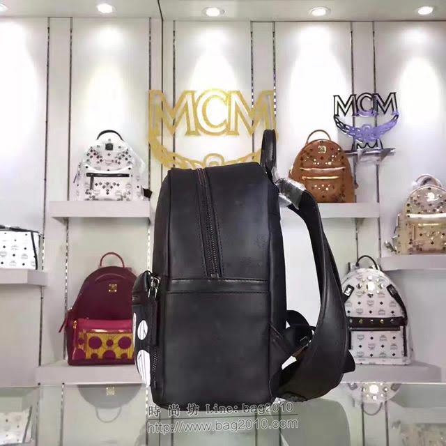 MCM女包 原單 經典款 MCM子母包 前面袋子可拆卸 Cosmo圖案 MCM女雙肩背包  mdmc1019